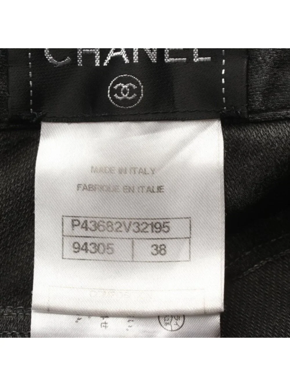 Chanel Pants CC Logo Pearl Button Skinny Cotton